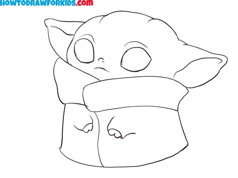 How to Draw Baby Yoda - Easy Drawing Tutorial for Kids