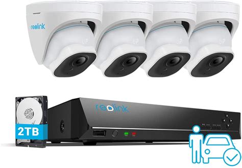 Reolink 4K Security Camera System H.265, 4pcs 8MP Person/Vehicle ...