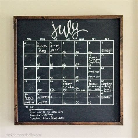 Chalkboard Wall Calendar Diy | Chalkboard wall calendars, Chalkboard ...