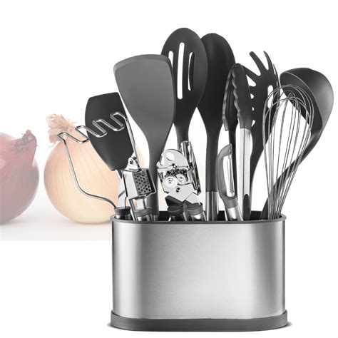 13 Piece Stainless Steel Kitchen Utensil Set Non-Stick Nylon Kitchen ...