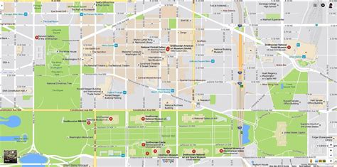 Smithsonian museums map - Map of smithsonian museums (District of ...