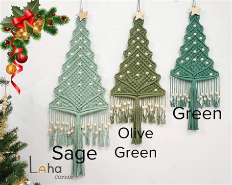 Macrame Christmas Tree With Star Topper Pine Tree Wall - Etsy