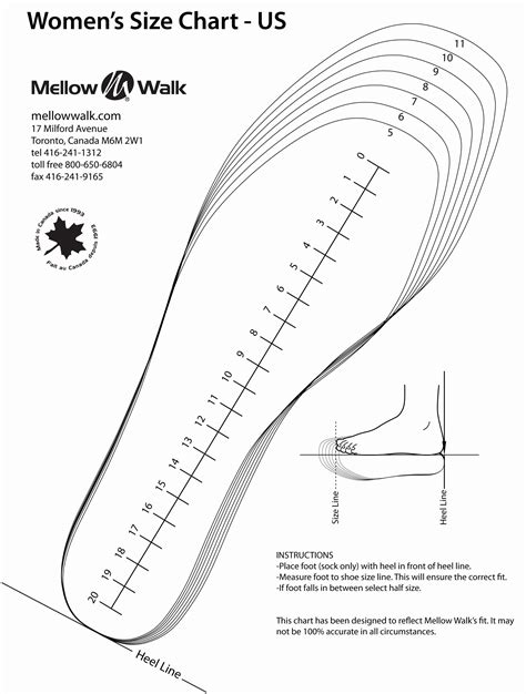 Foot Measuring Chart Printable - Printable Word Searches