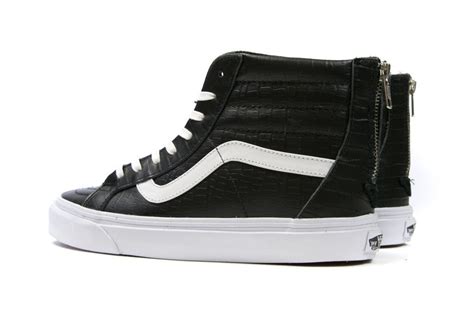 Vans CA Sk8-Hi Zip Croc Leather - Black | Croc leather, Designer ...