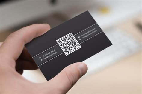 Simple QR Code Business Card Design Template Photoshop Templates Modern ...