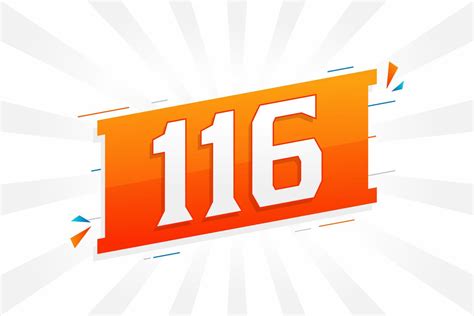 116 number vector font alphabet. Number 116 with decorative element ...