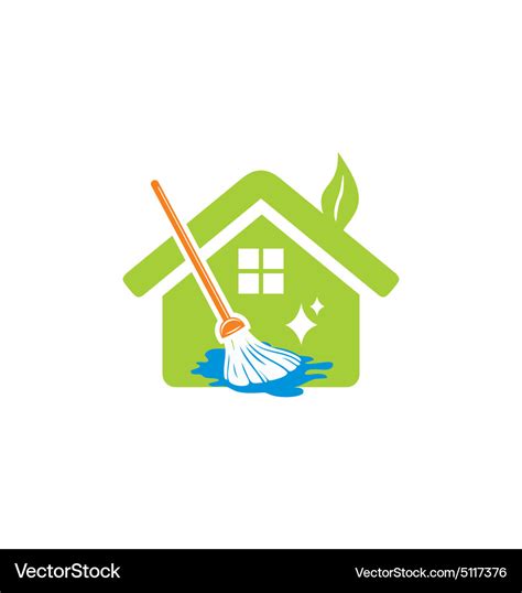 House cleaning service logo Royalty Free Vector Image