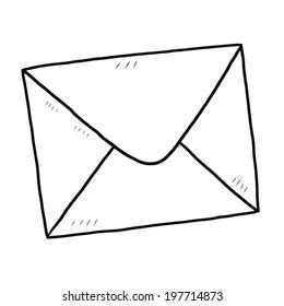 Envelope Cartoon Vector Illustration Black White Stock Vector (Royalty ...