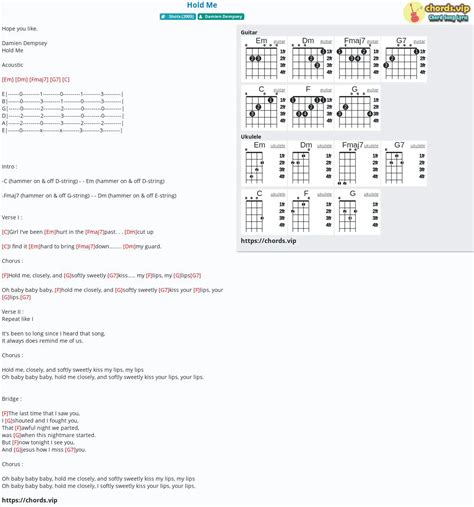 Hợp âm: Hold Me - cảm âm, tab guitar, ukulele - lời bài hát | chords.vip