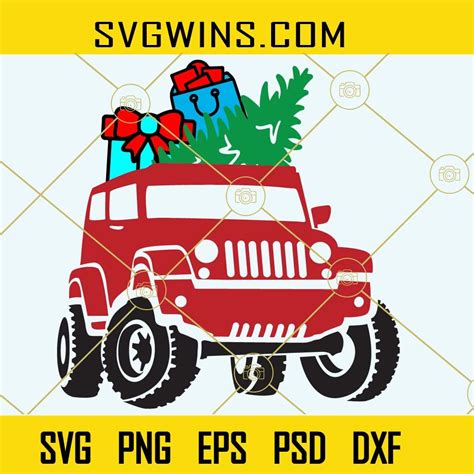 Jeep with Christmas Tree SVG, Christmas Jeep SVG, Jeep Christmas SVG ...