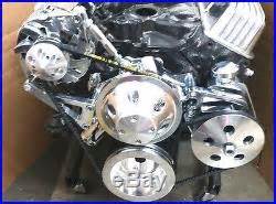 SB Chevy SBC Complete LWP Aluminum Pulley Kit With Alternator, Power ...