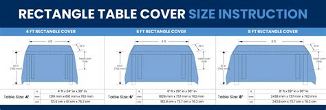 Rectangle Tablecloth Sizes: Standard Size Chart With Custom Guide ...