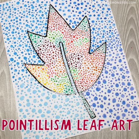 Pointillism Leaf Art for Kids - Messy Little Monster