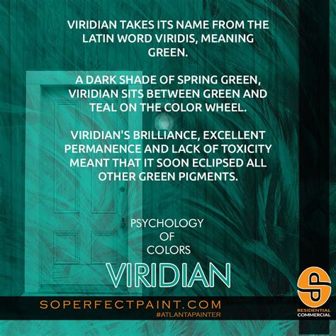 Psychology of Colors: Viridian | Viridian, Color psychology, Latin words