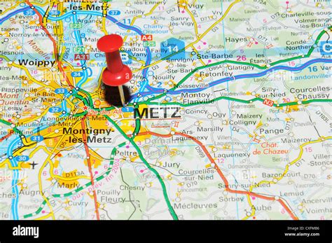 Metz (France) on map Stock Photo - Alamy