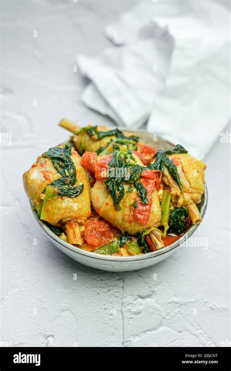 Indonesian Spicy basil chicken Ayam Woku Stock Photo - Alamy