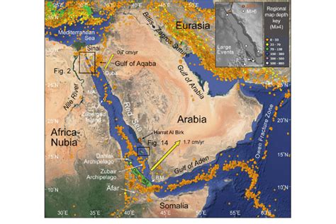 Regional setting of the Red Sea, Gulf of Suez and Gulf of Aqaba ...