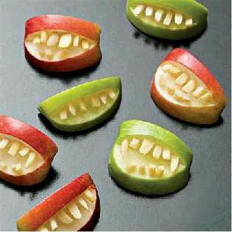 Apple bites | Healthy halloween treats, Healthy halloween snacks ...