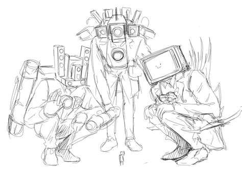 Cameramen Speakerman Tv Man Coloring Page Cameraman Coloring Pages ...