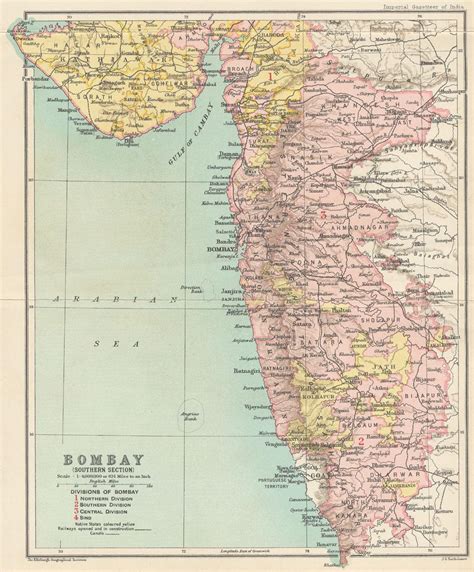 Bombay presidency map - Map of Bombay presidency (Maharashtra - India)