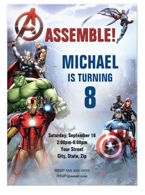 Marvel | Avengers – Birthday Invitation | Zazzle Intended For Avengers ...