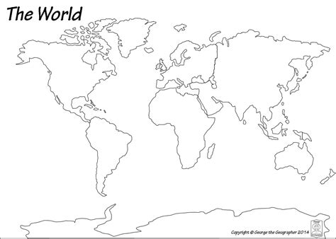 Blank World Map Pdf #3 | World map outline, World map sketch, World map ...