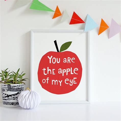 You Are The Apple Of My Eye, Nursery Prints | Quote prints, Pink ...