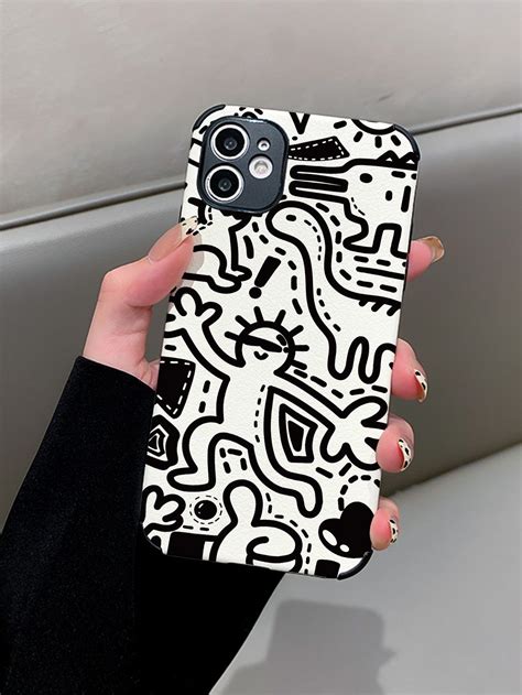 Black and White TPU Cartoon Graphic Phone Cases Phone/Pad Accessories ...