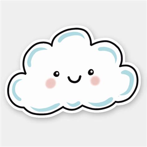 Happy Cloud Sticker Kawaii Stickers, Cute Stickers, Food Truck Party ...