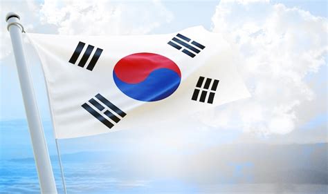 Premium Photo | South_korea country flag national day banner and backgorund