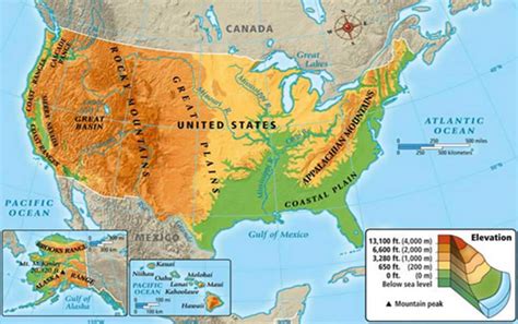 Physical Regions Of The United States Map - Map