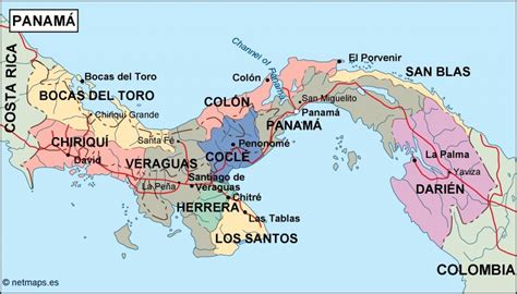 panama political map. Eps Illustrator Map | Vector World Maps