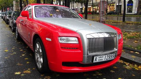 Red Rolls Royce Ghost from Dubai in Vienna - YouTube