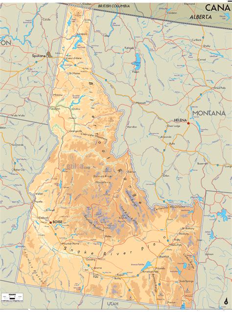 Map Of Us Idaho – Topographic Map of Usa with States