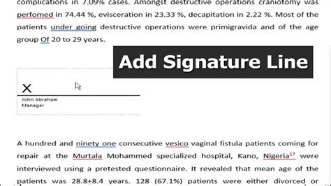 How To Insert Signature Line In Word Document - Printable Templates Free