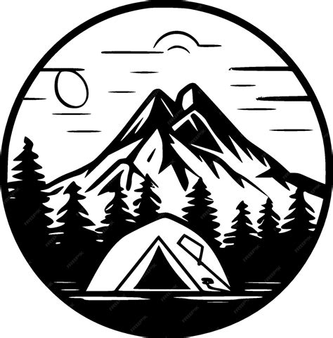 Premium Vector | Camping minimalist and simple silhouette vector ...