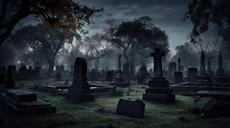 Graveyard At Night Wallpaper