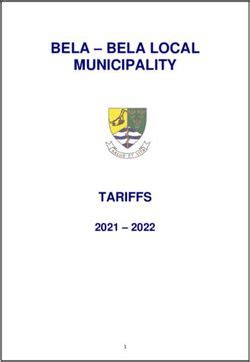 BELA - BELA LOCAL MUNICIPALITY - TARIFFS 2021 2022 - Bela-Bela Municipality