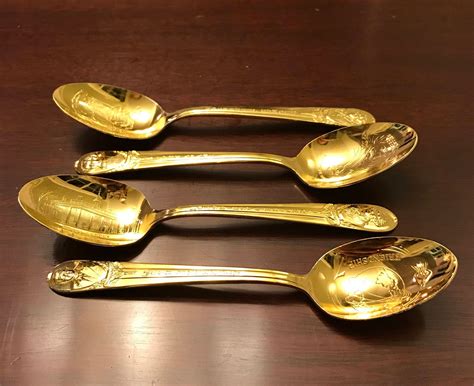 Vintage President George Washington Spoon by Rogers, Gold tone ...