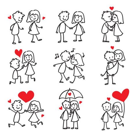 Premium Vector | Couple in love stick figure doodle | Stick figure ...