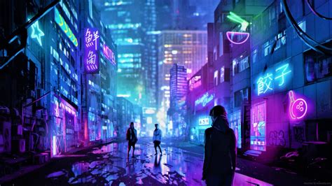 Cyberpunk Neon Street Live Wallpaper - MoeWalls