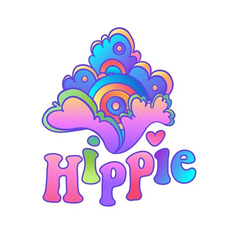 Hippie Lettering Design Template Over Colorful Watercolor Background ...