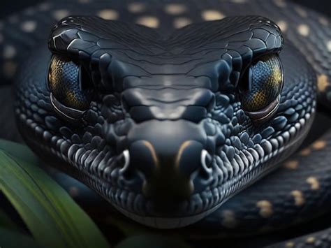 Premium AI Image | Deadly black snake looking into the camera Exotic ...