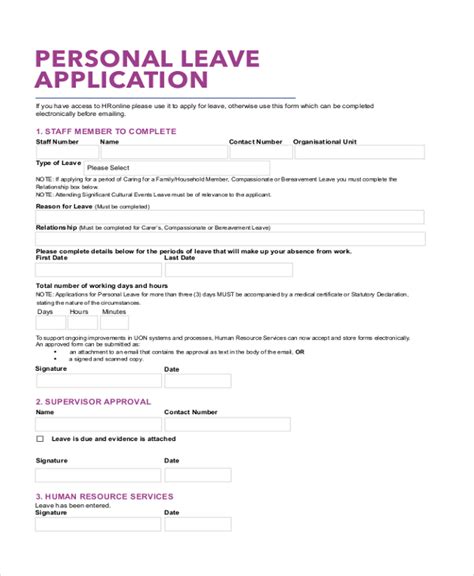 FREE 14+ Leave Application Form Samples, PDF, MS Word, Google Docs, Excel