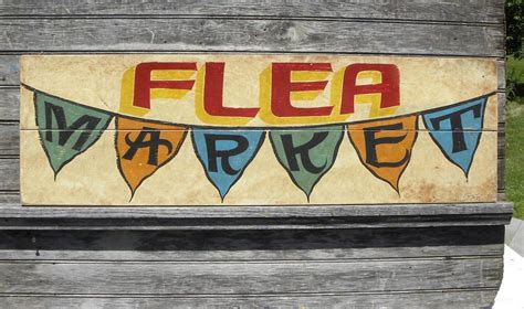 Hand Lettered Flea Market Sign Wooden sign Flags spell out | Etsy ...