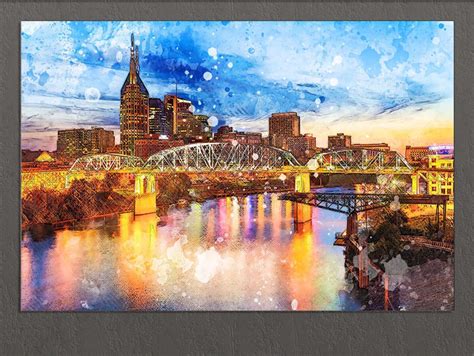 Nashville Canvas Print Nashville Skyline Nashville Wall Art - Etsy UK