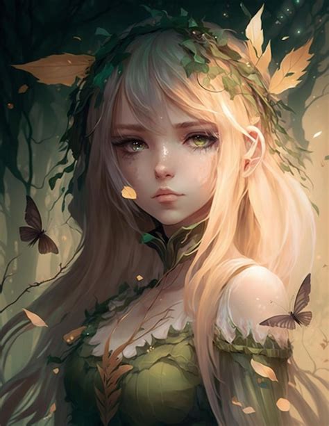 Premium Photo | Delicate Forest Fairy Girl Fantasy Anime