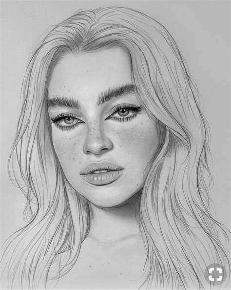 How To Draw A Beautiful Girl Portrait Sketch - Background Free