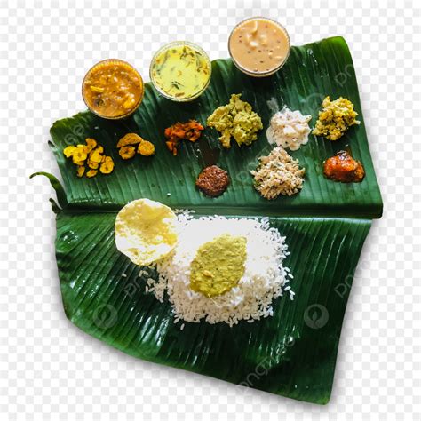 Banana Leafs PNG Picture, Traditional Onam Meal Served On A Banana Leaf ...