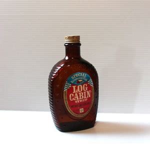 LOG CABIN SYRUP Bottle, Vintage Syrup Bottle, Vintage Kitchen Decor ...